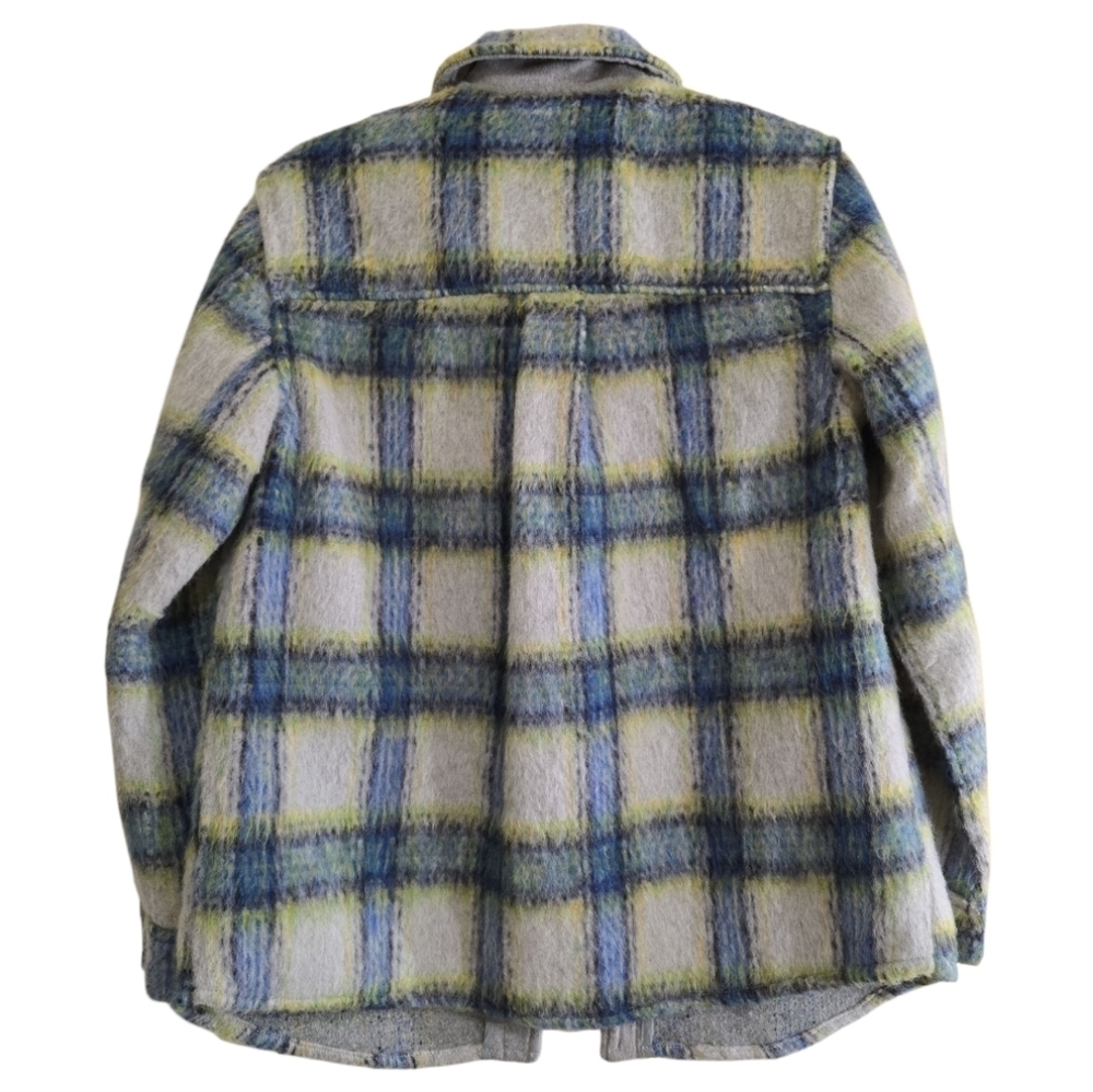Rails Turner Long Sleeve Shacket Coat Medium Cobalt Lime Wool Cotton Blend - Picture 7 of 12